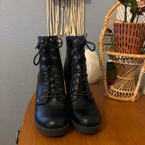 Heeled combat boots